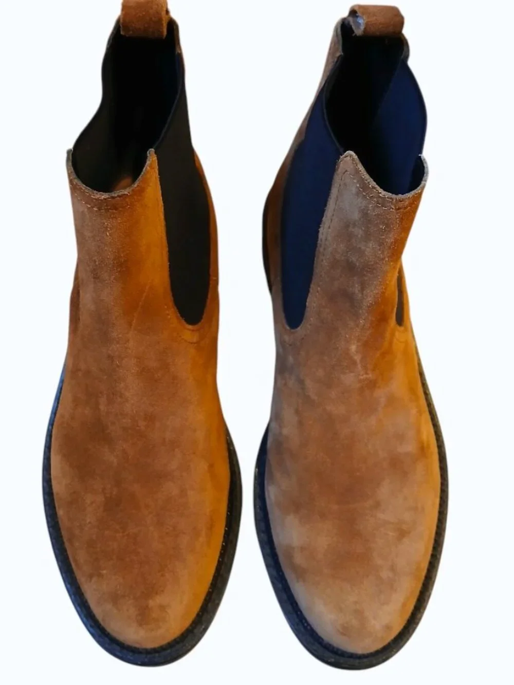 CASLON MILLER Chestnut Brown Suede Pull-On Lug Sole Ankle Boots - Like New